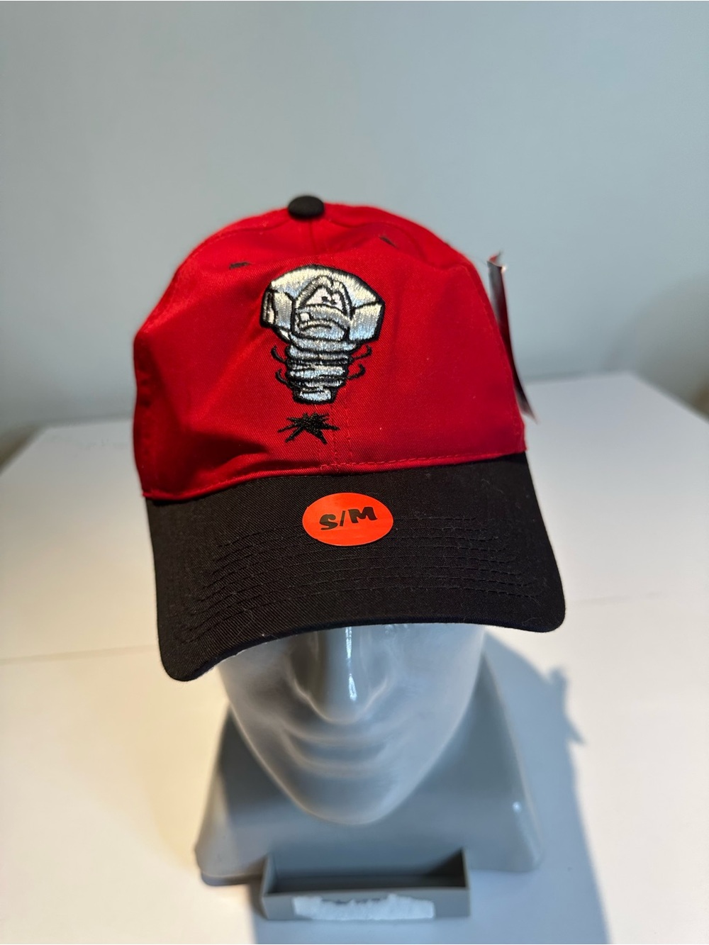 Red and Black Embroidered Screwball Logo Baseball Cap